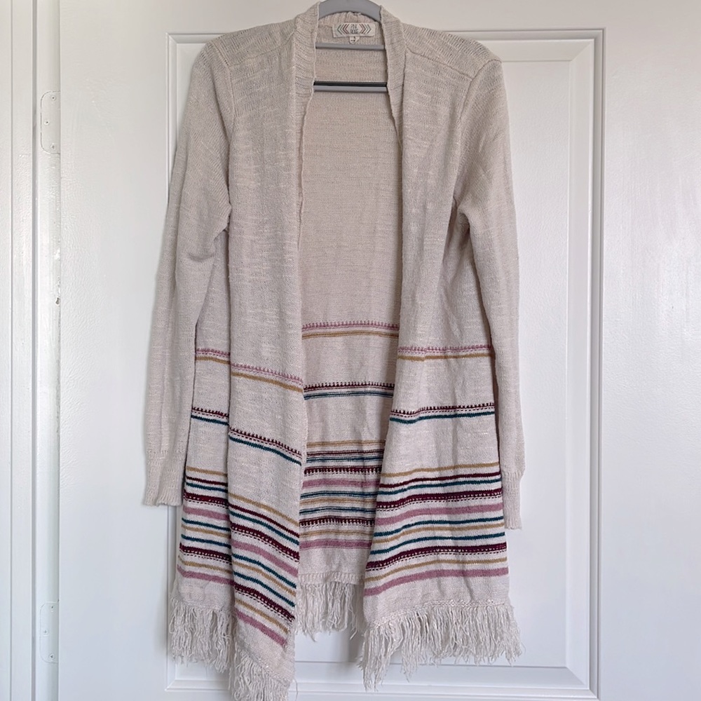 Pink Rose Long Cardigan Sweater